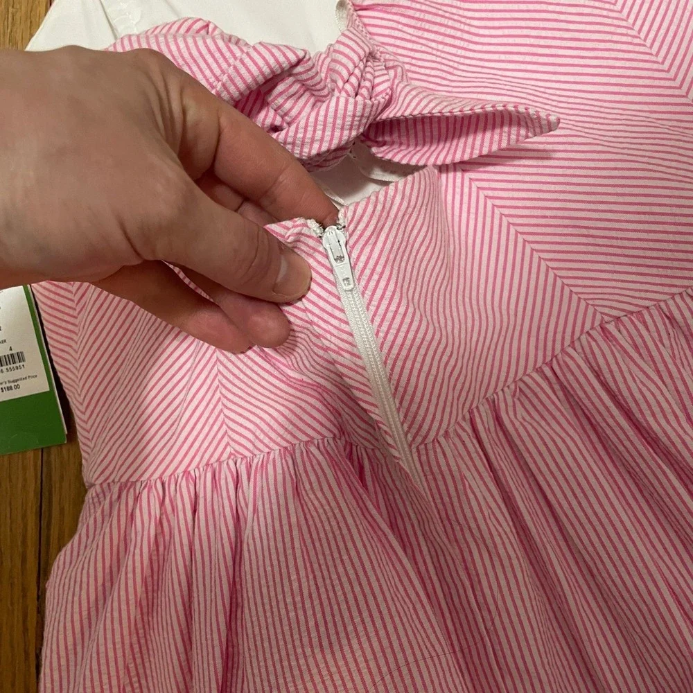 Lilly Pulitzer Richelle Dress Women 4 Pink White Seersucker Strapless Preppy NWT - Picture 6 of 6